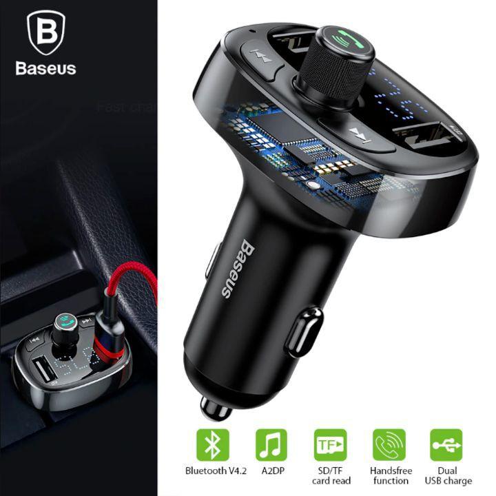 Tẩu nghe nhạc trên ô tô, xe hơi Bluetooth V4.2 thương hiệu Baseus CCALL-TM01 - Hàng Chính Hãng