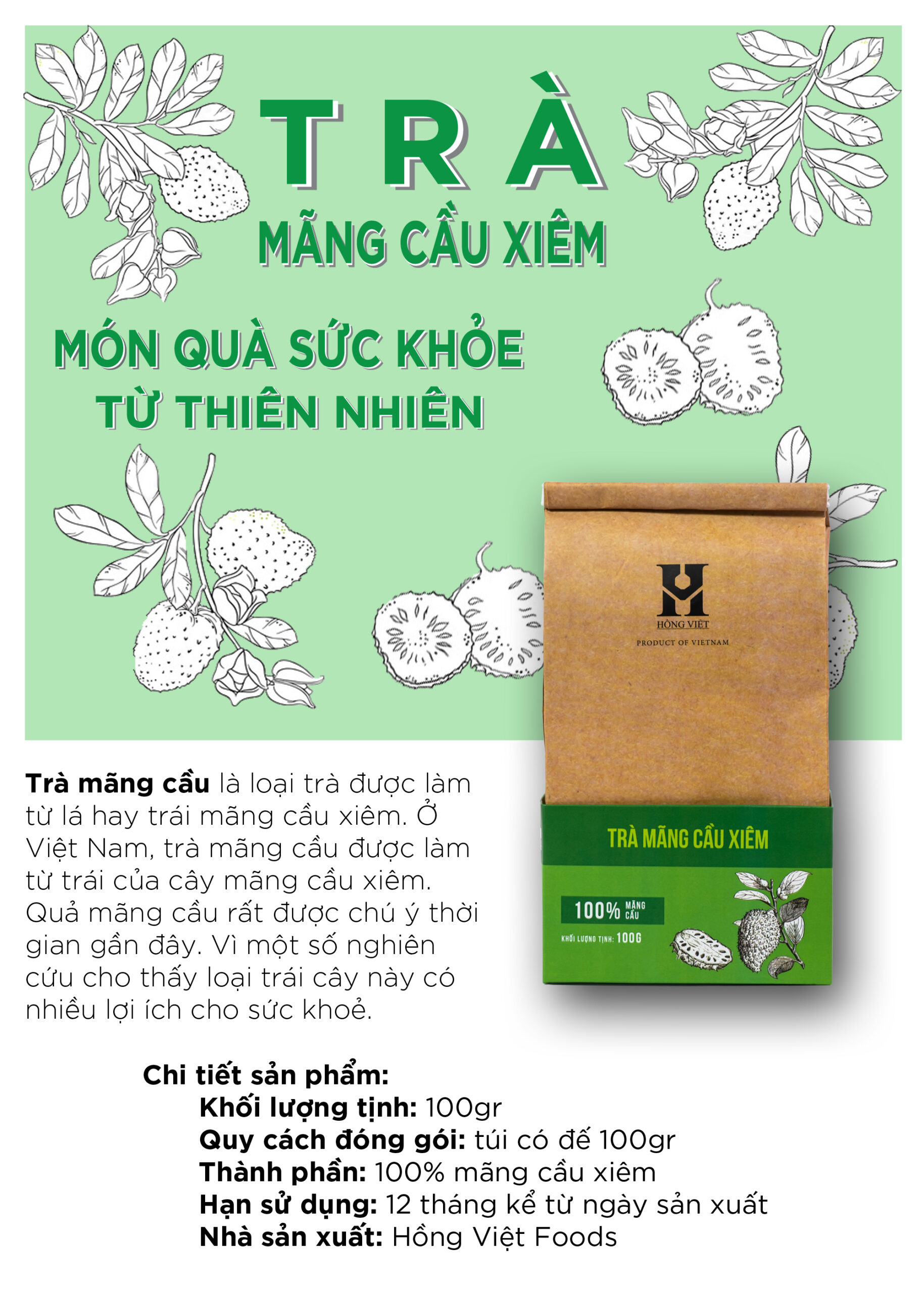 Trà mãng cầu xiêm 100gr