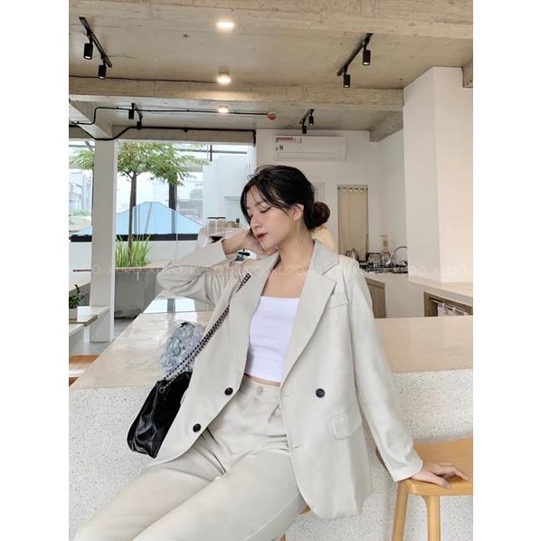 Set blazer over + quần suông ống rộng (S/M/L