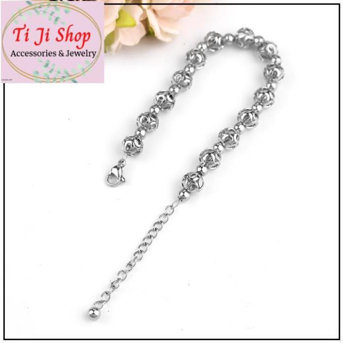 VÒNG TAY, LẮC TAY NỮ TRÁI CHÂU INOX CỰC - đẹp, không đen,