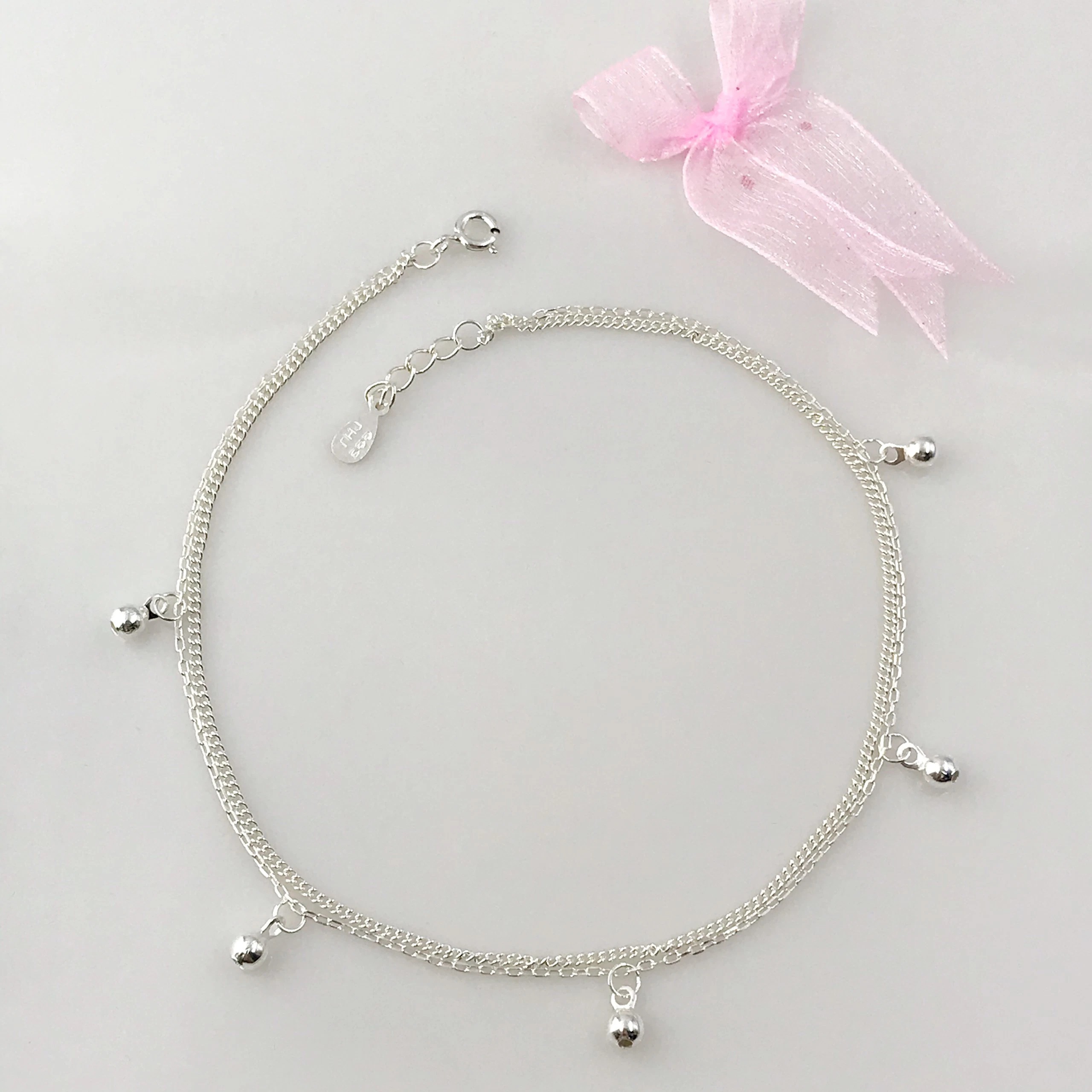 Lắc Chân Nữ Dây Kép Bảo Hành Vĩnh Viễn Bạc Hiểu Minh LC237