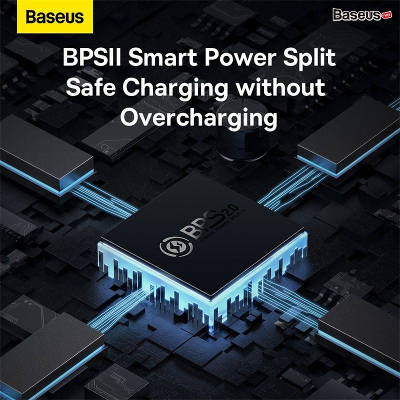 Bộ Sạc Nhanh kèm Cáp C to C Baseus GaN5 Pro Quick Charger 65W (Combo Củ kèm Cáp sạc 100W, Type Cx2 + USB , PD3.0/ PPS/ QC4.0/ SCP/ FCP Multi Quick Charge Protocol) Hàng chính hãng