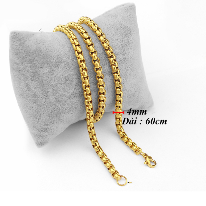 Dây chuyền kiểu bông dừa khít 4li ver1  MDC039V Không đen không gỉ sét