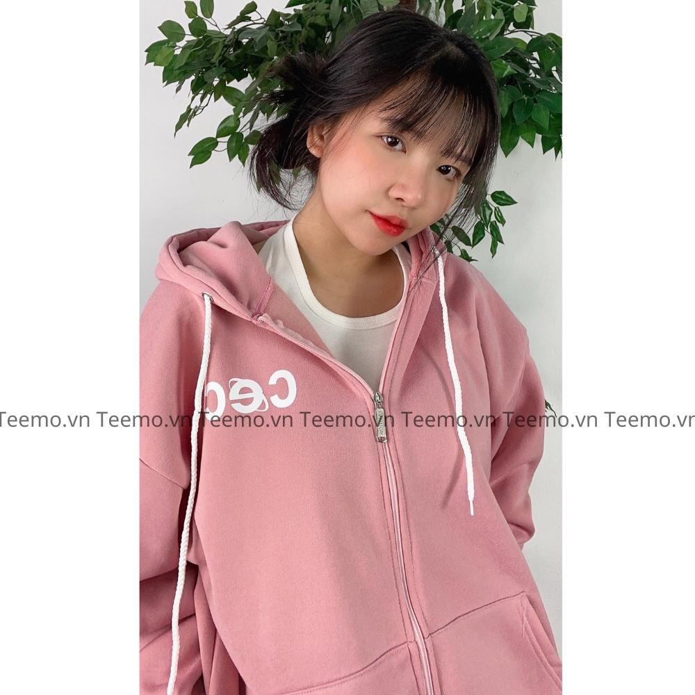 Áo khoác hoodie zip nỉ bông dày form rộng nam nữ có mũ khóa kéo đẹp nhiều mẫu trơn unisex HZ01 - Be trơn HZT