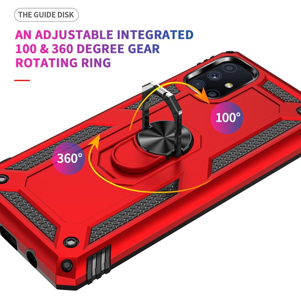 Ốp lưng cho Samsung M51 chống sốc 2 lớp kèm nhẫn iring làm giá đỡ