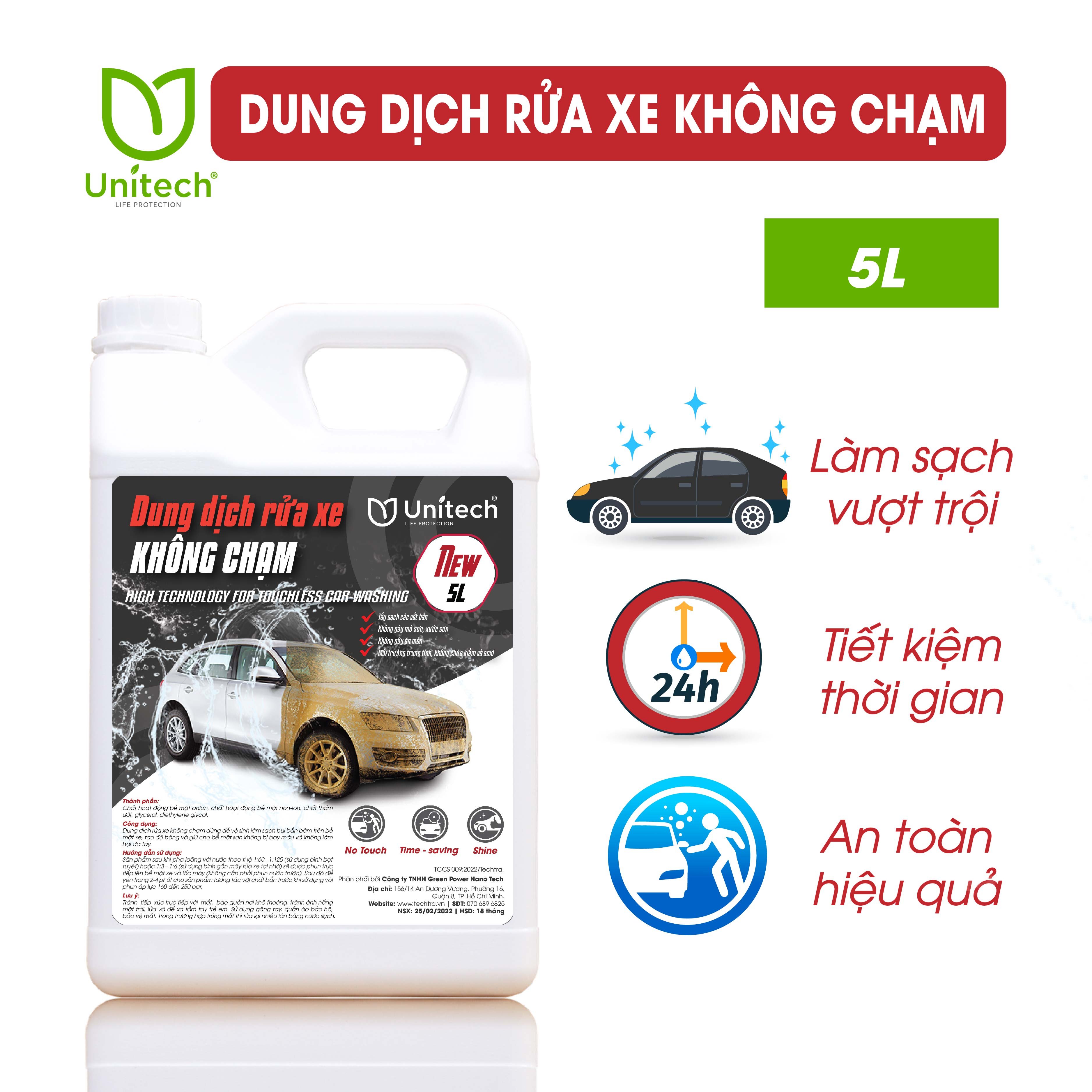 Nước rửa xe không chạm Vũ Gia V5 đậm đặc (5 lít) | Siêu đậm đặc, loại an toàn cho màu sơn xe