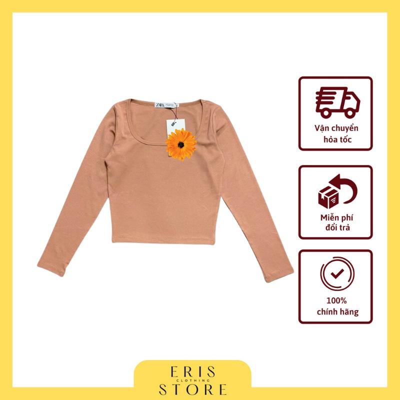Áo croptop dài tay cổ vuông ERIS siêu chất