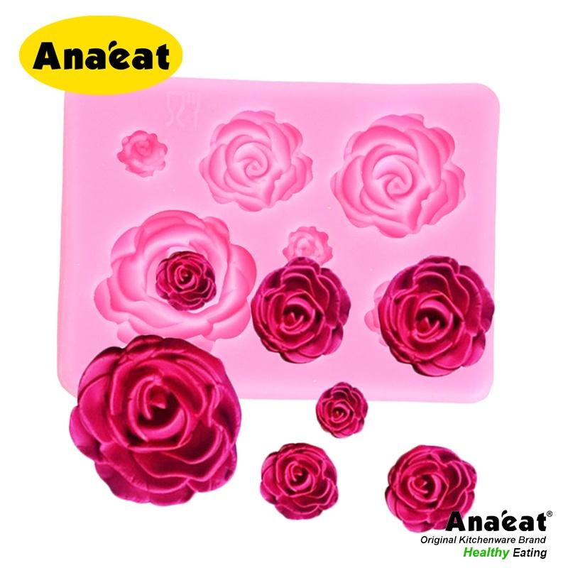Khuôn làm bánh ANAEAT bằng silicon 3D an toàn tiện dụng cho nhà bếp 6.5 x 8.5cm