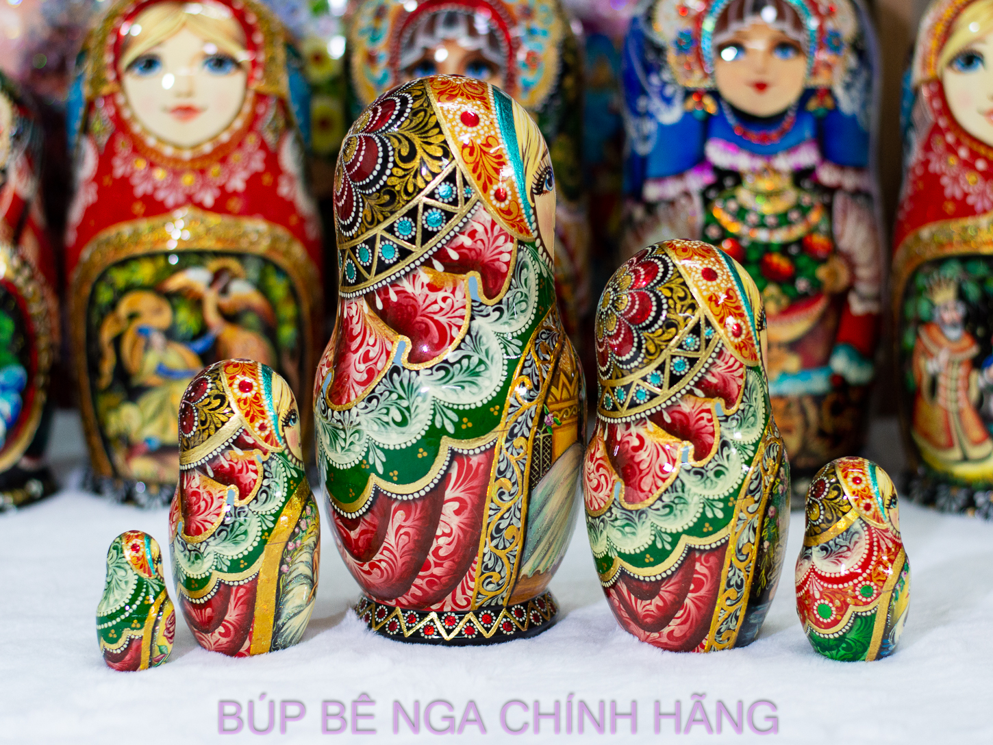 BỘ BÚP BÊ NGA MATRYOSHKA CAO CẤP 5 LỚP 16CM HOA VĂN "VỞ BALE HỒ THIÊN NGA" RẤT ĐẸP VÀ SANG TRỌNG