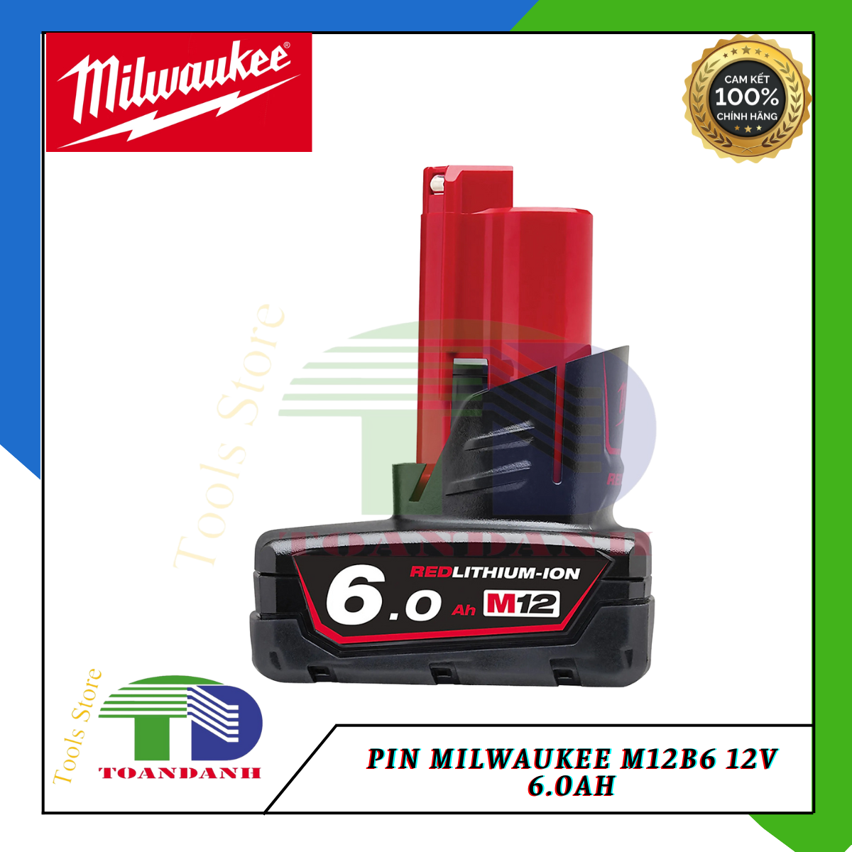 Pin Milwaukee M12B6 12V 6.0Ah