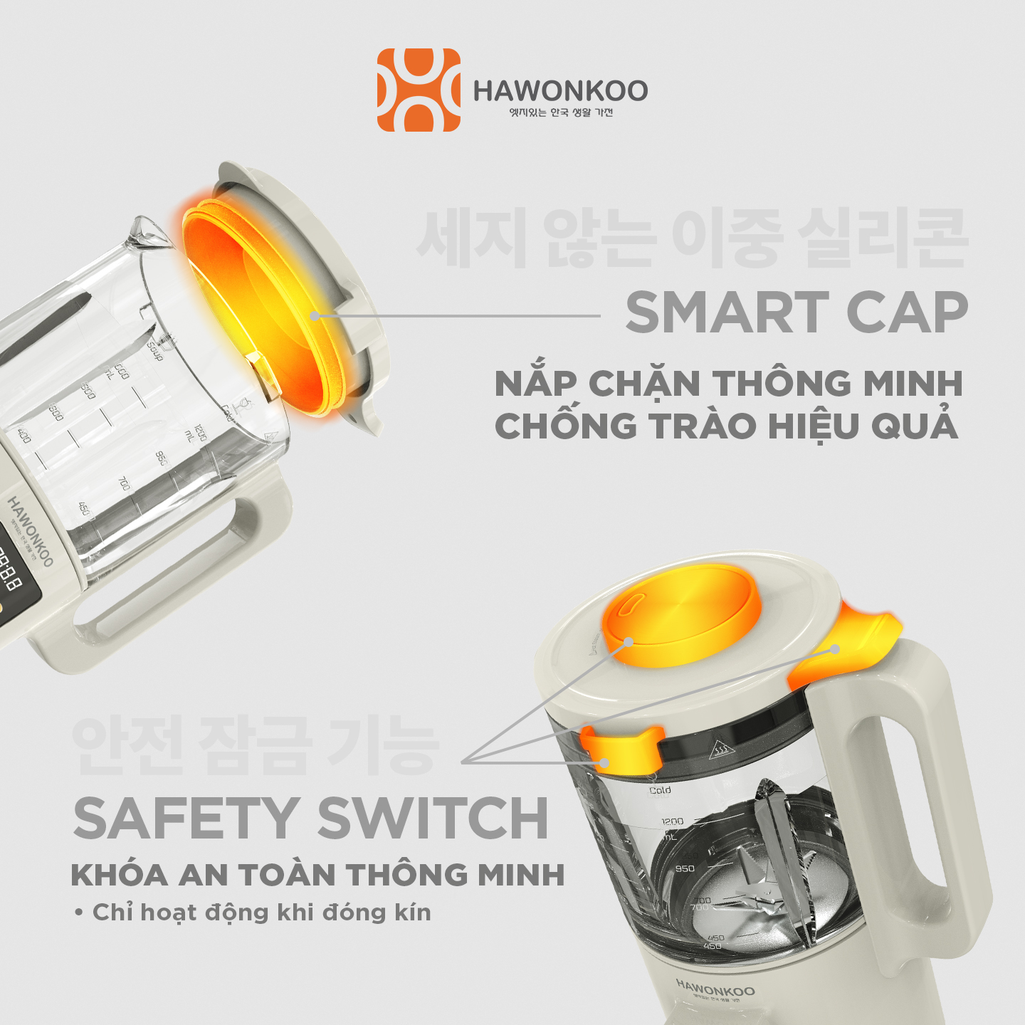 Máy Làm Sữa Hạt Hawonkoo SMH-121 10 chế độ nấu 900W 1200ML Hàng Chính Hãng Bảo Hành 12 Tháng - Thương Hiệu Hàn Quốc