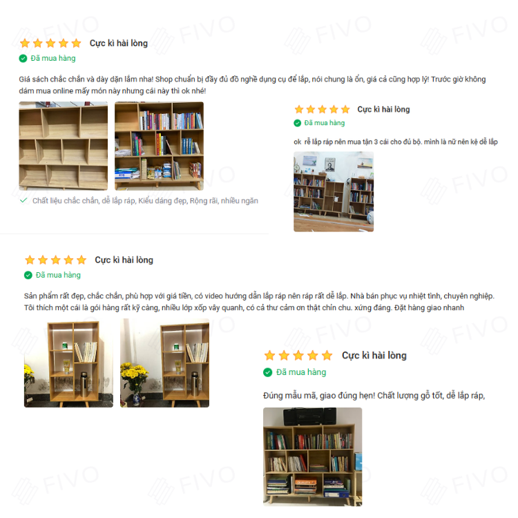 Tủ Sách Gỗ MDF FIVO FB60 Thiết Kế Hiện Đại - Hàng Chính Hãng