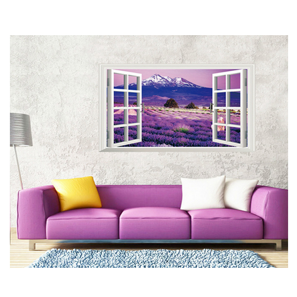 Decal Dán Tường Cửa Sổ Lavender Tím PK250 (60 x 90 cm)