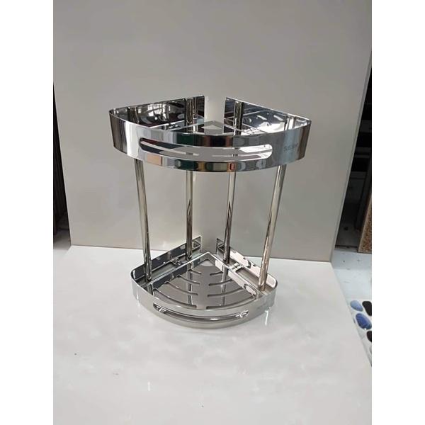 Kệ Góc Nhà Tắm Đựng Dầu Gội Sữa Tắm 2 Tầng INOX 304 Bền Đẹp