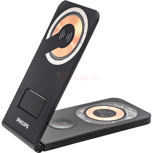 Đế sạc không dây Magnectic Wireless Philips 3 in 1 Foldable DLP9340FB/74 - Hàng chính hãng