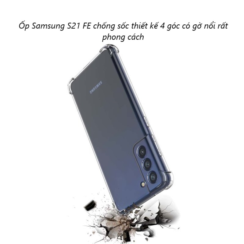 Ốp lưng cho Samsung S21 FE trong suốt chống sốc phát sáng khi bật led