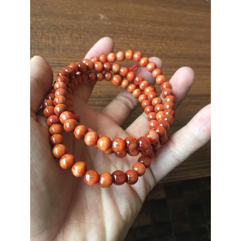 Chuỗi vòng 108 hạt - 6mm gỗ Huyết Long thấu quang Mùi thơm nức - Mang lại may mắn, tài lộc - Bracelet of HAHANCO