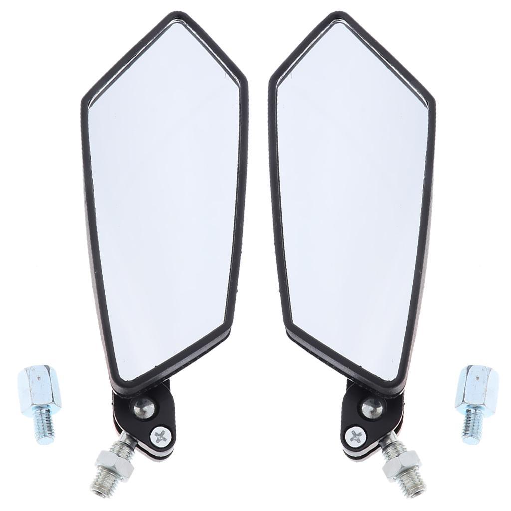 2pcs Universal Motorbike Scooter Moped 8/10mm Rear View Mirror Red for ATV