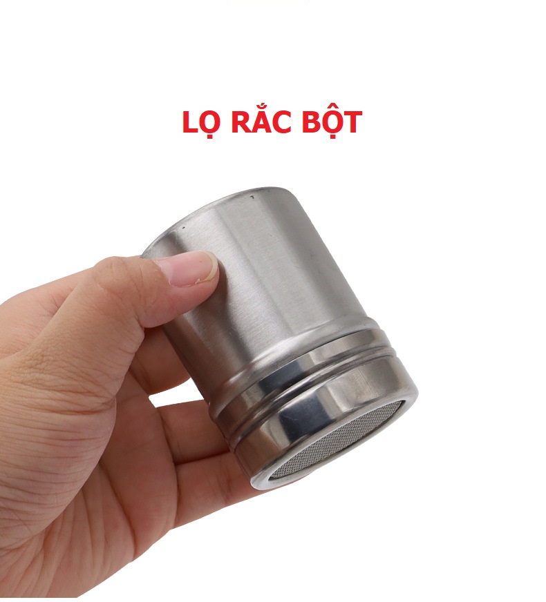 Lọ rắc bột, lọ rắc cacao Inox cao cấp siêu bền