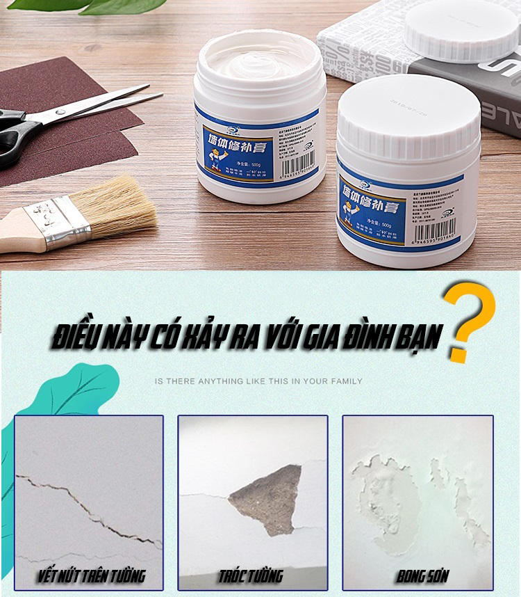 Keo Trám Sửa Chữa, Xử Lý Vết Nứt Khe Hở Trên Tường LKB 500g - Hàng Nhập Khẩu