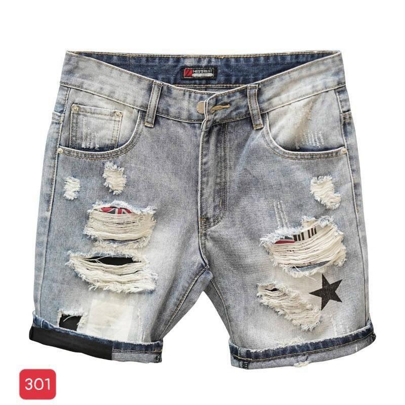 Quần short nam chất jean King168 , co dãn , ngang đầu gối trên Mẫu S01F