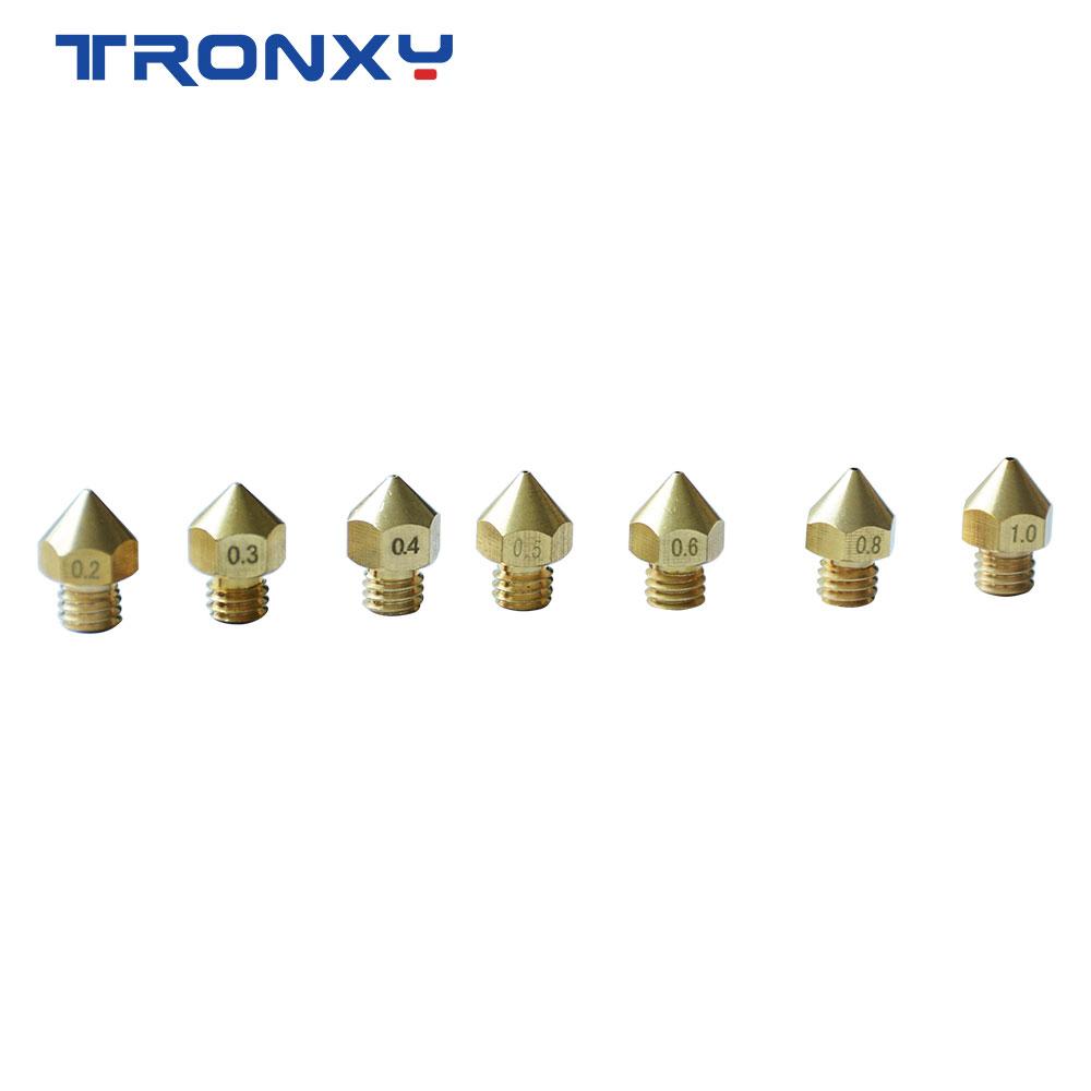 TRONXY 1 MK8 M6 Vòi Phun 0.2/0.3/0.4/0.5/0.6/0.8/1.0mm J-head Đẩy Ra Đầu Phun Cho 1.75mm Dây Tóc 3D Máy In Vòi Phun Đồng