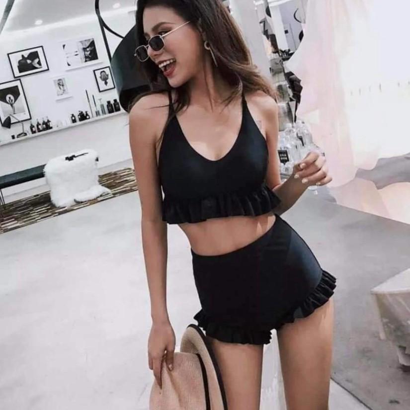 Bikini hai mảnh sexy mặc đi biển màu đen ( Đảm bảo như hình)