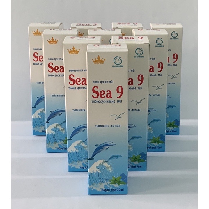 Combo 10 chai dung dịch vệ sinh mũi Kingphar Sea 9, chai 70 ml
