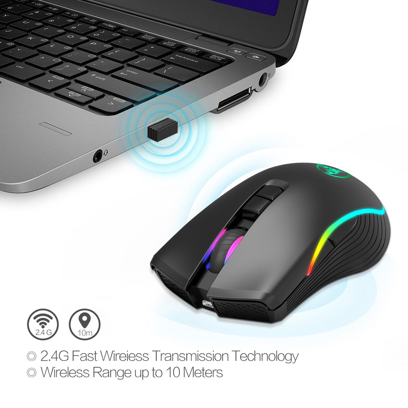 Rechargeable 2. Computer Gaming Mouse Optical Mice with USB Receiver