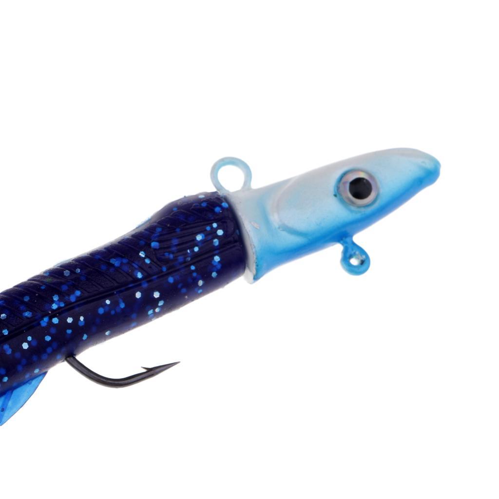 5pcs Soft Fishing Lure Jig Head Lure Worm Lures Swimbait 3D Eyes Sink Lures Made of high quality material and durable to use