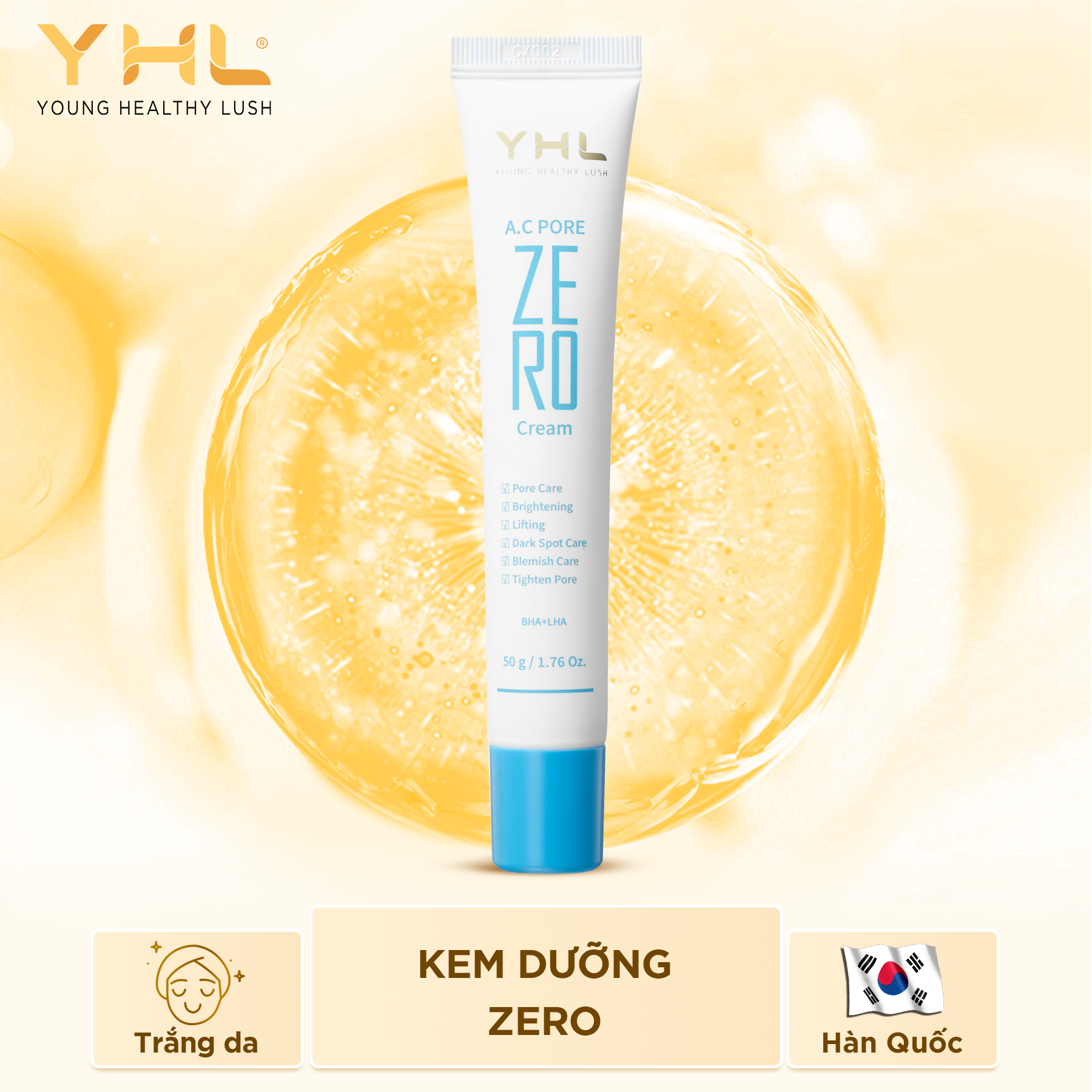 Kem dưỡng ZERO YHL Hàn Quốc 30ml giúp làm trắng da giảm vết nám đồi mồi trên da