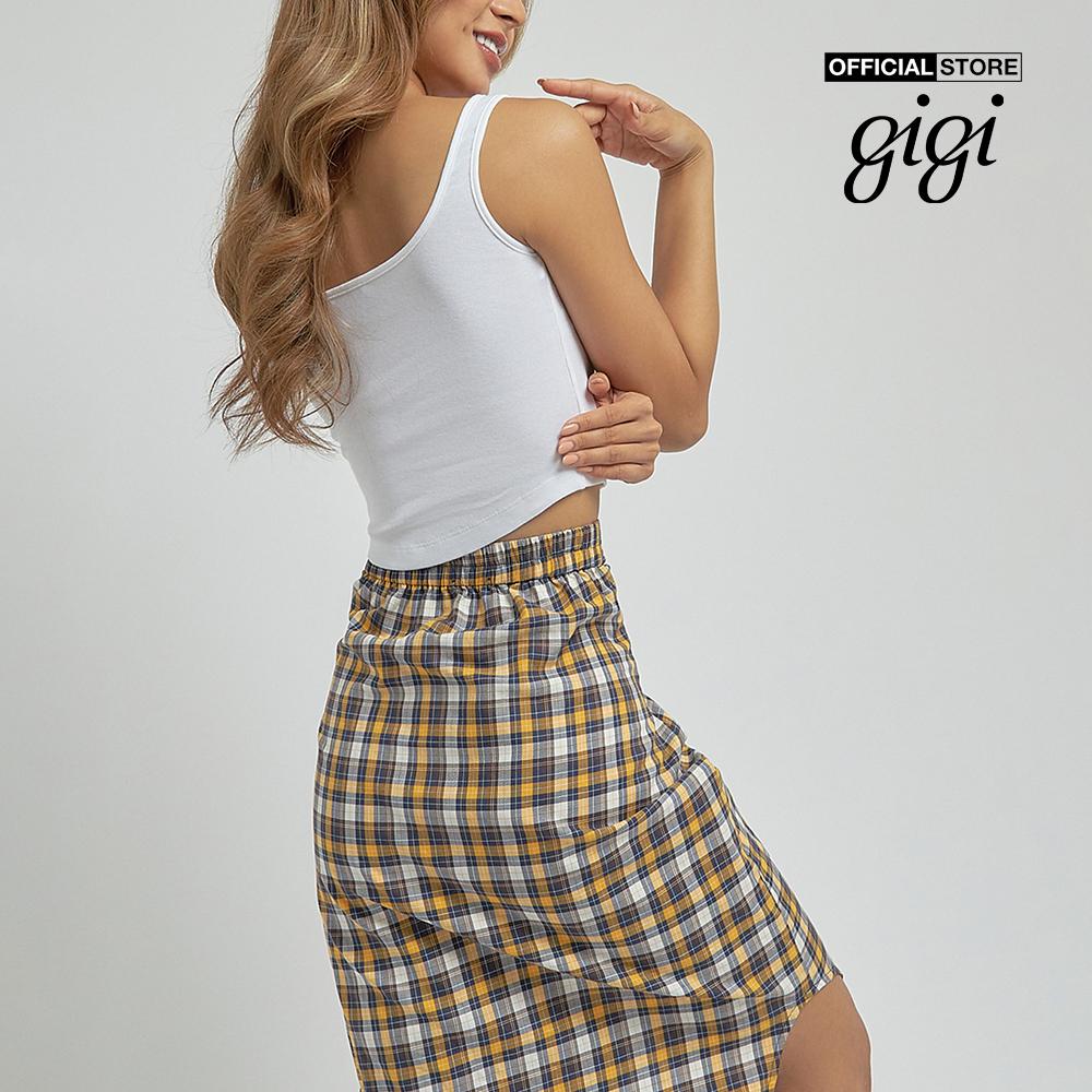 GIGI - Chân váy midi thắt nơ phối nút cài thời trang G3302S212521