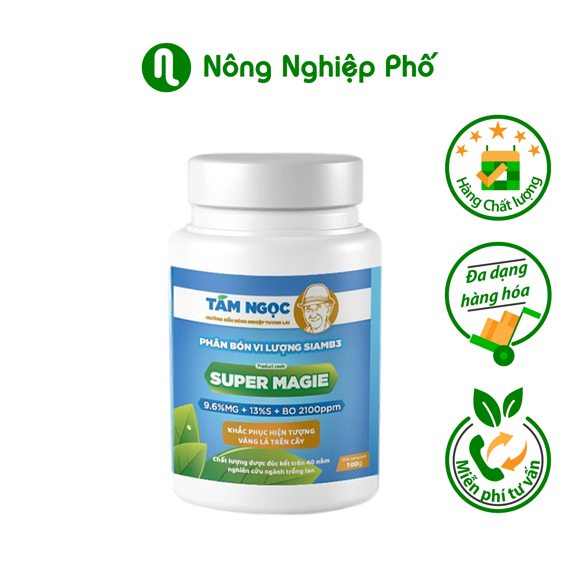 Phân bón vi lượng Super Magie - Tám Ngọc - Lọ 100gr