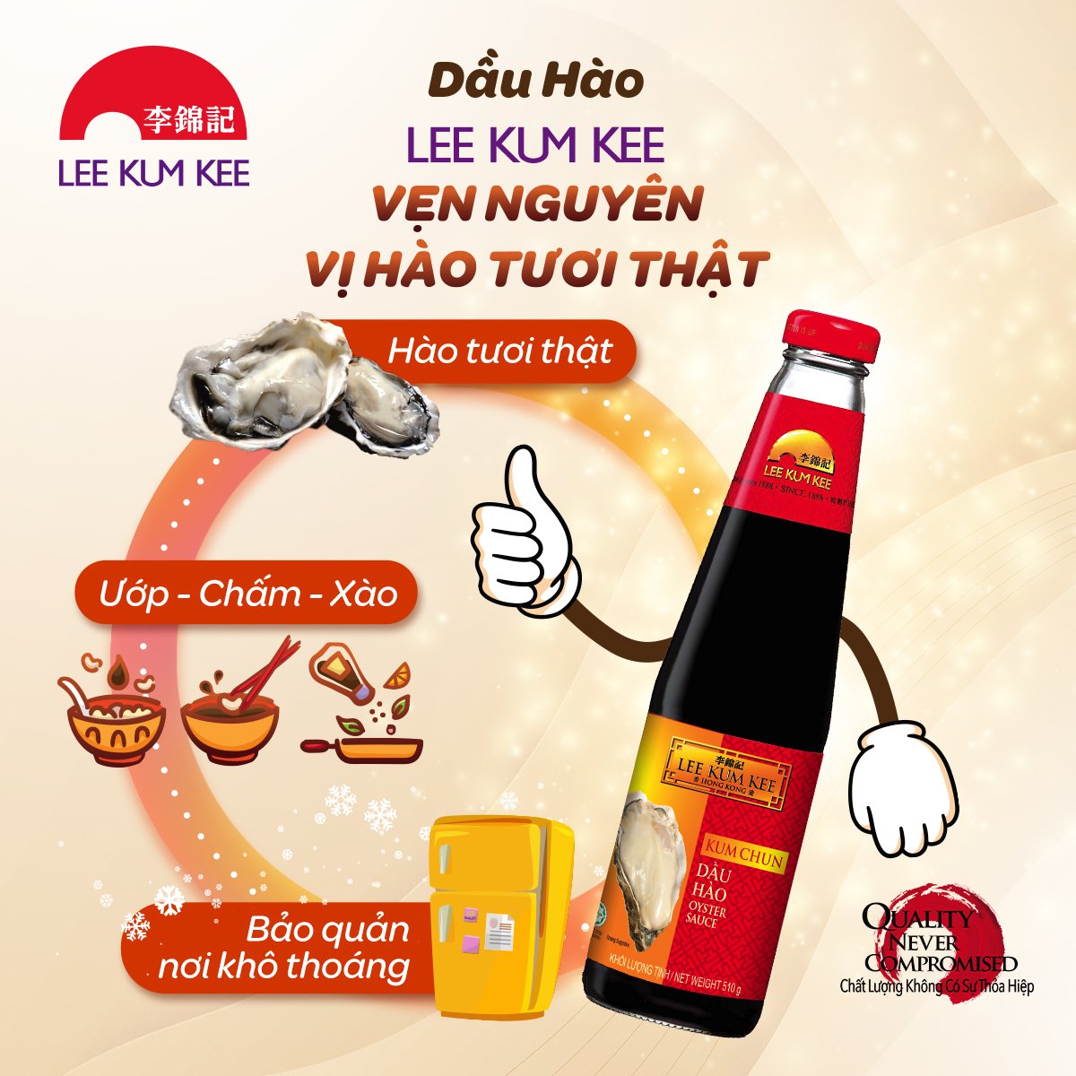 Dầu hào Lee Kum Kee Kum Chun Oyster Sauce (510g/chai)
