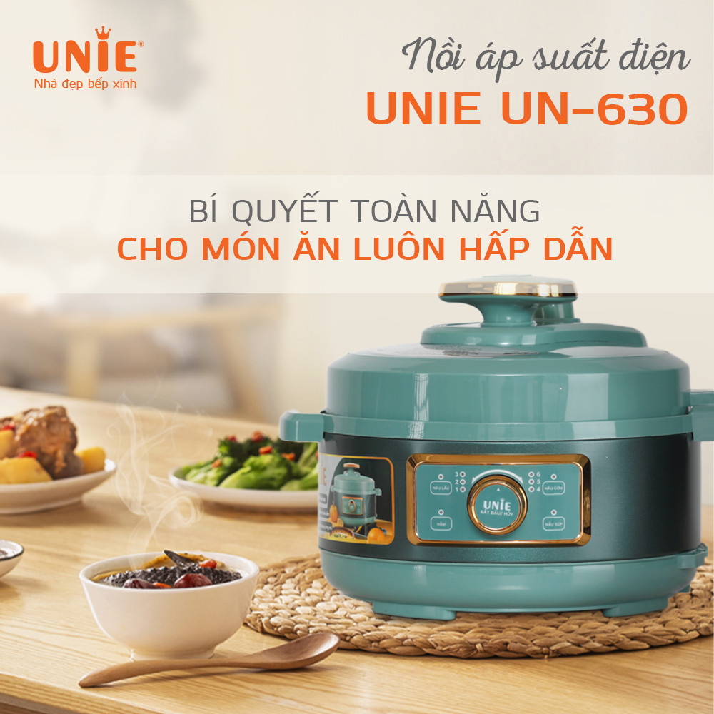 Nồi Áp Suất Điện  Đa Năng  Cao Cấp UNIE UPC5081Y Tiêu Chuẩn Đức Thiết Kế Sang Trọng Tích Hợp 7 Chức Năng Nấu Công Suất 900 W - Hàng Chính Hãng