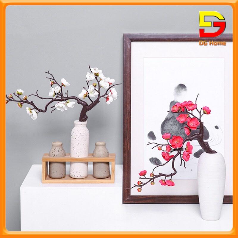 Hoa Giả Lọ Hoa Đào Bonsai Độc Đáo Trang Trí Để Bàn Phòng Khách Kệ Tủ Làm Quà Tặng Ý Nghĩa DH-23