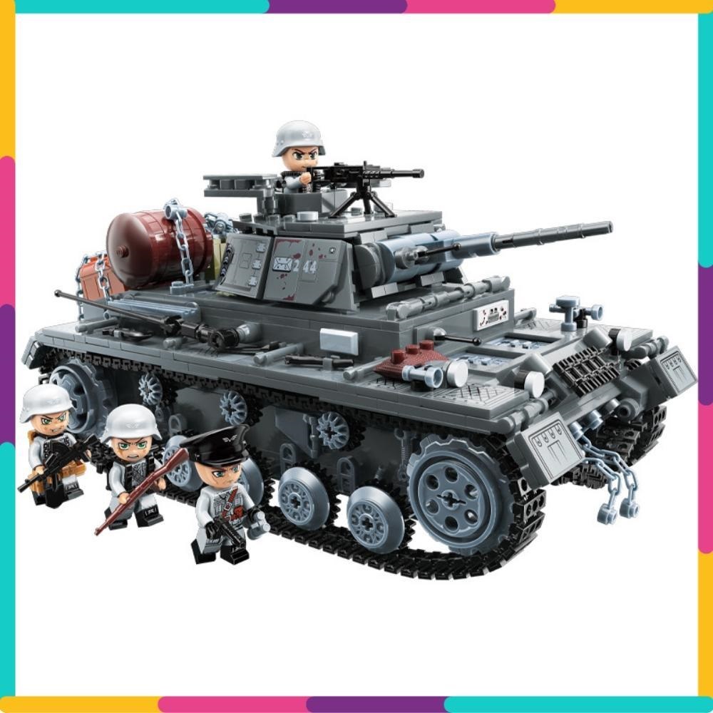 Đồ Chơi Qman 21028 Xếp Hình Lắp Ráp Xe Tăng Đức Panzer III 1000 Chi Tiết