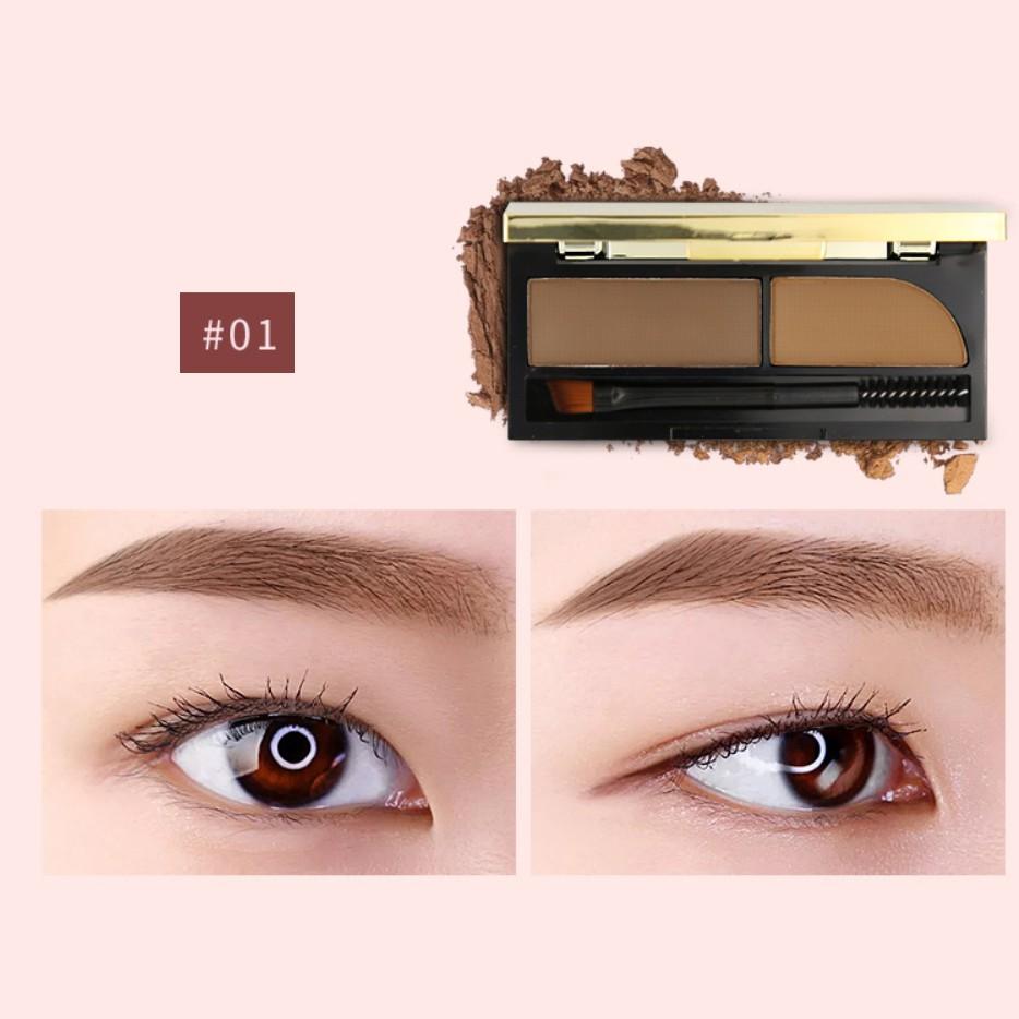 Kẻ mày 2 ngăn không lem Sheloves 3D Soft Double EyeBrow Powder 3.5g