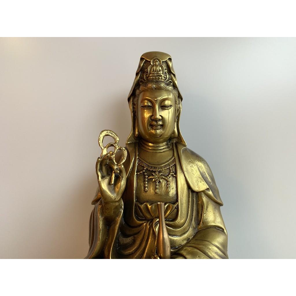 Tượng Quan Âm Bằng Đồng Thau Cao 30cm
