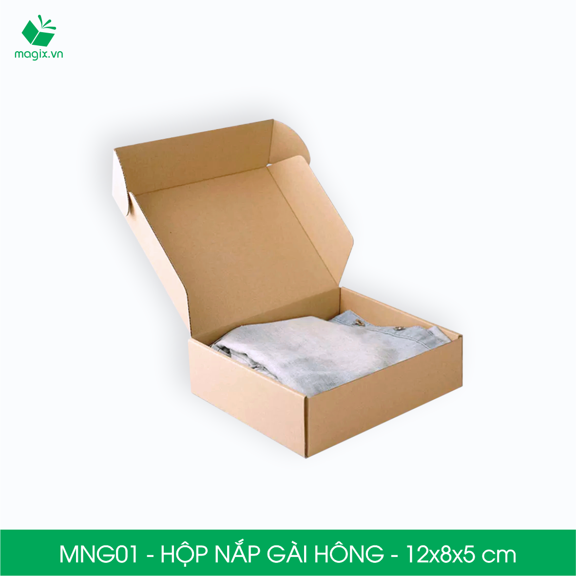 MNG01 - 12x8x5cm - Combo 60 hộp nắp gài hông - Thùng carton đóng hàng