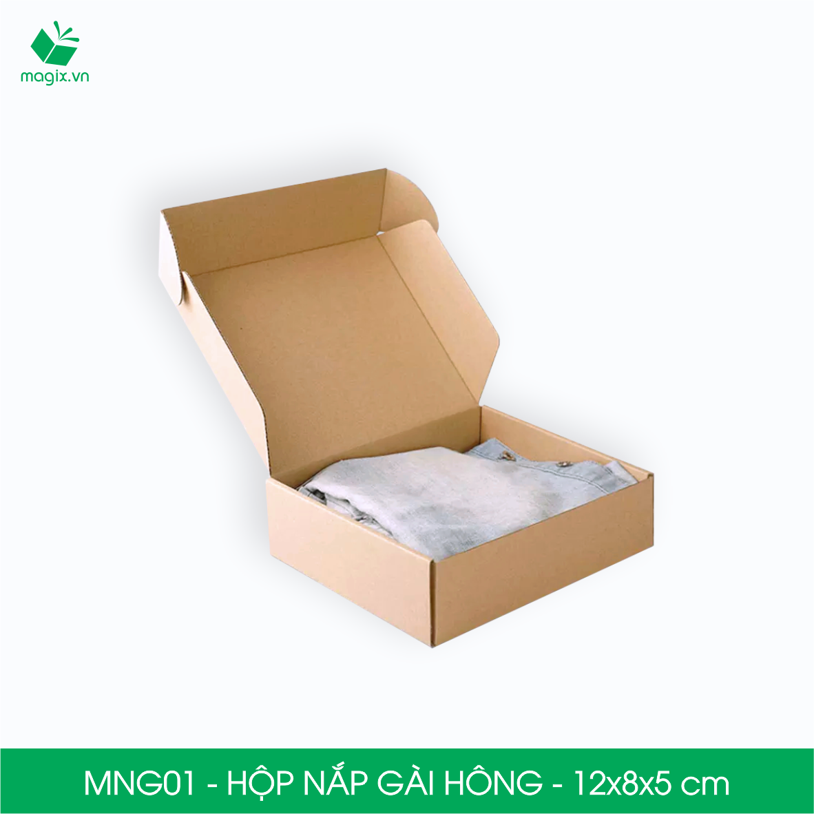 MNG01 - 12x8x5cm - Combo 100 hộp nắp gài hông - Thùng carton đóng hàng