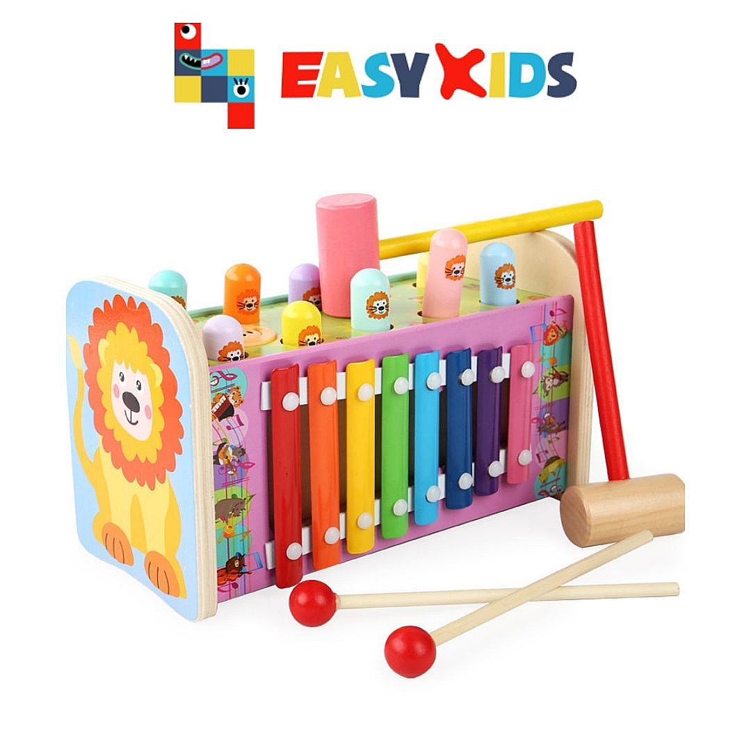 Đồ Chơi Giáo Dục Đa Năng Montessori Đập Chuột Gỗ Hình Sư Tử