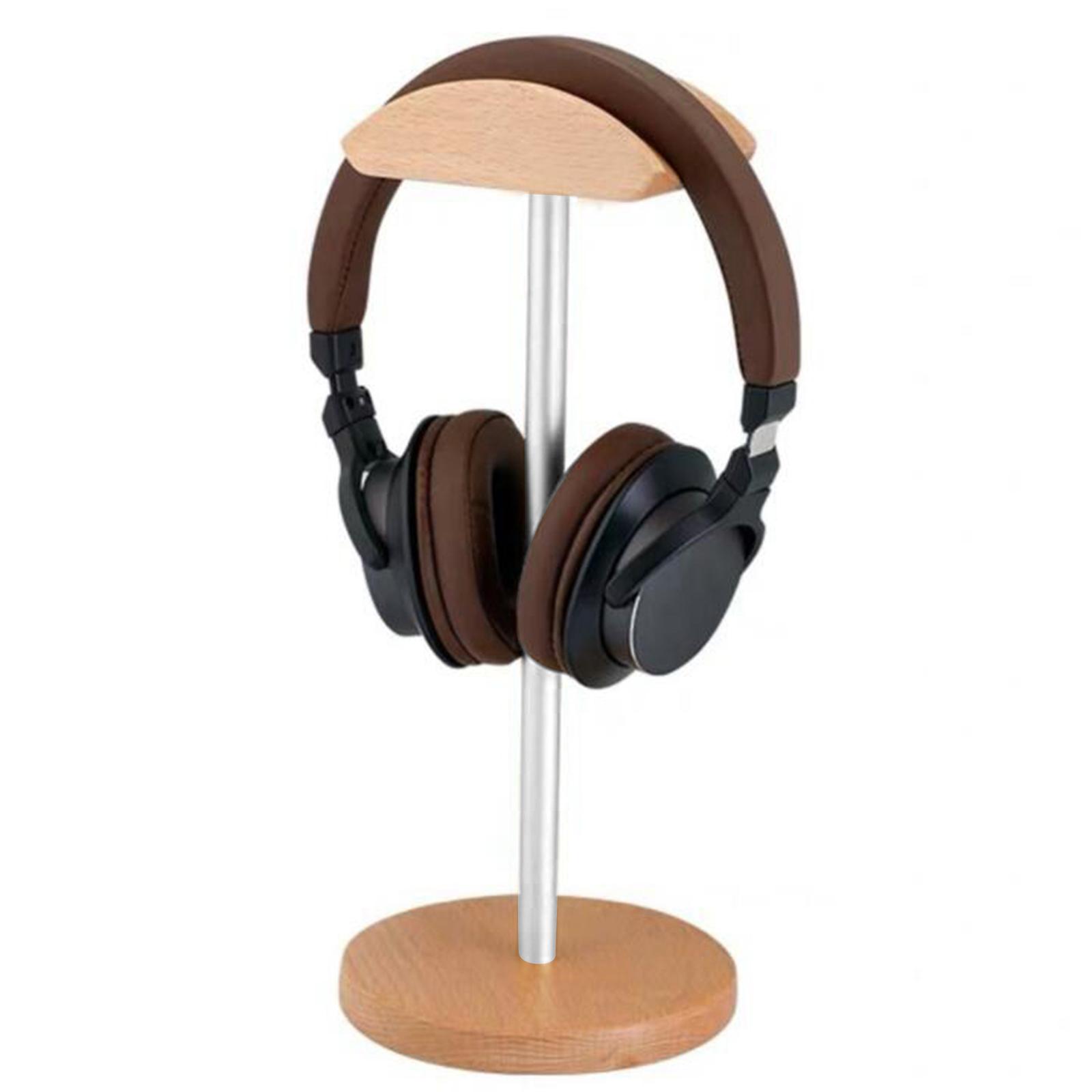 Tabletop Headphone Stand Earphone Stand with Aluminum Supporting Bar Flexible Headrest for All Headphones Size for Desktop Organization Display
