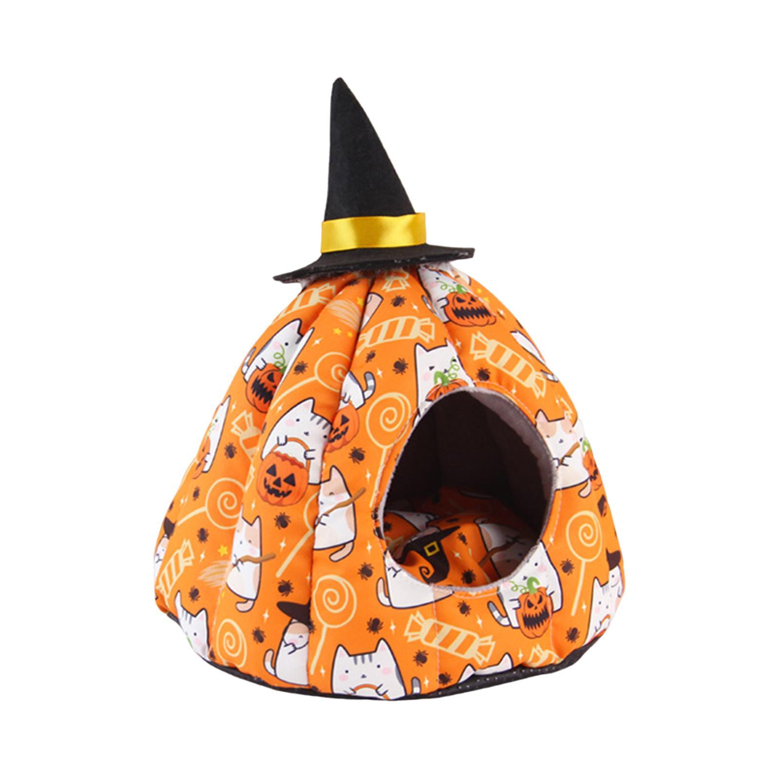 Halloween Pumpkin Nest, Nest House, Pet Accessories, Soft Sleeping Bed, Tent Cage Warm Bed Cave Tent for Hamster Small Pet, Animals Bird Hedgehog
