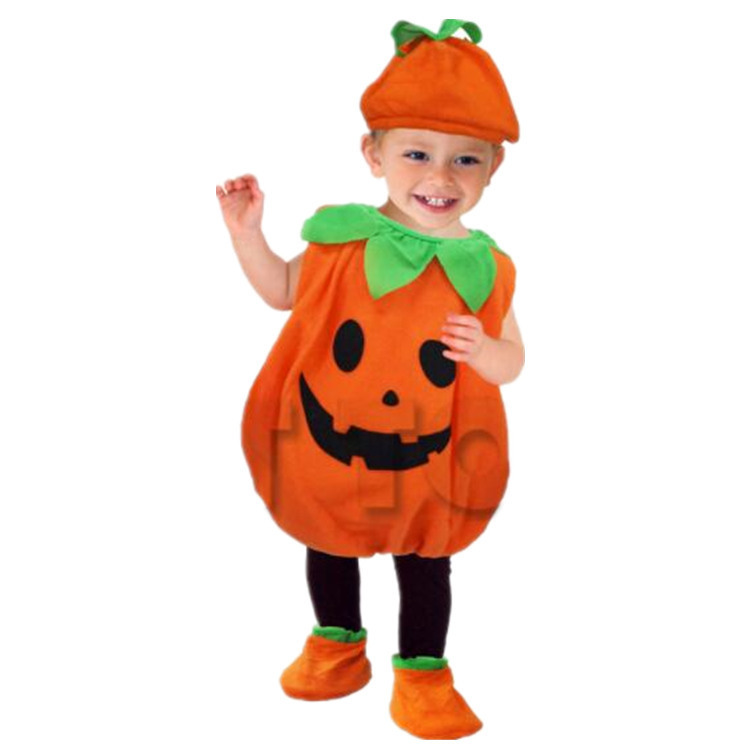 Bộ Áo trái bí, nón và vớ hóa trang Halloween cho bé