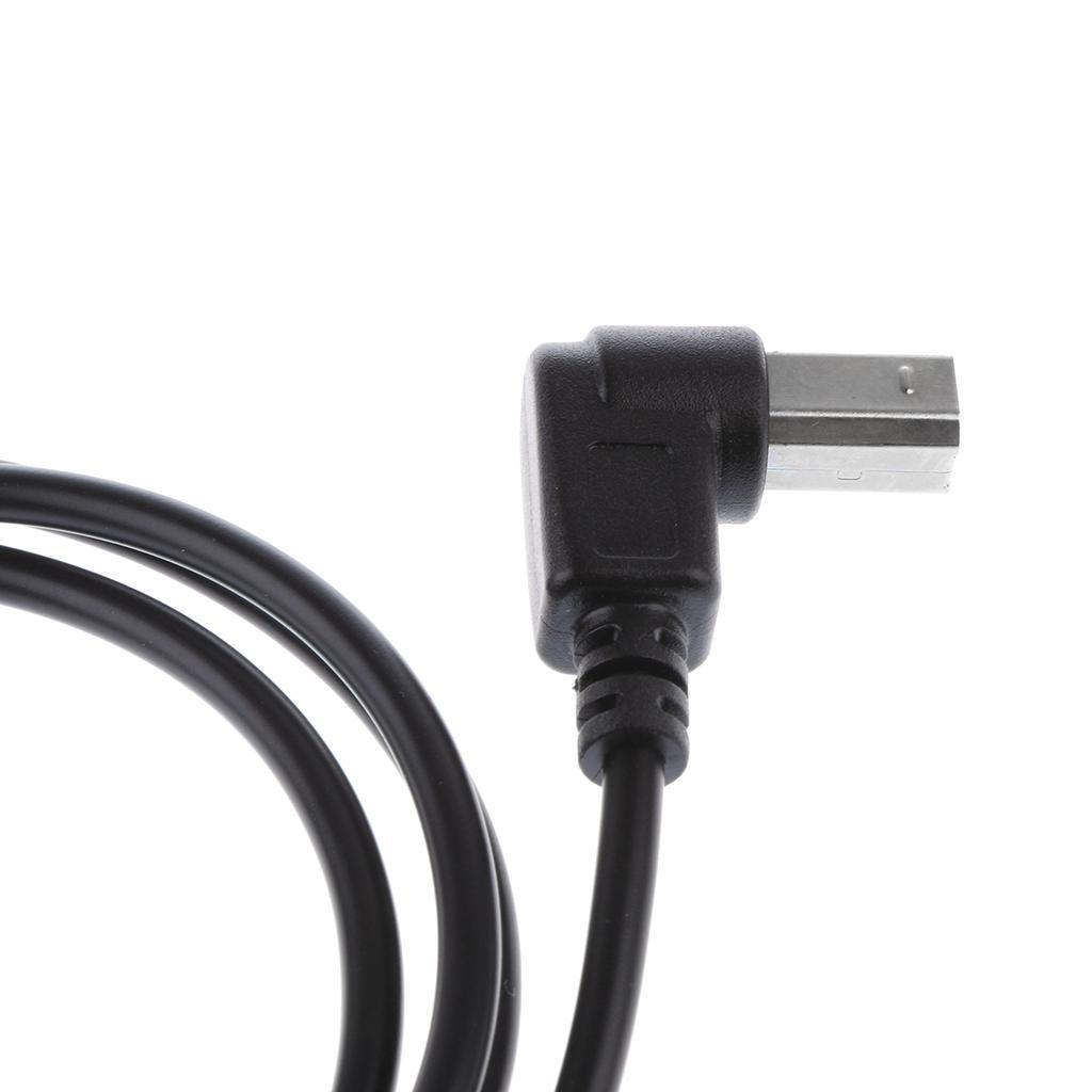 USB2.0 Male to B type 90° Up&Down Angle Adapter Charging Cable Wire Cord