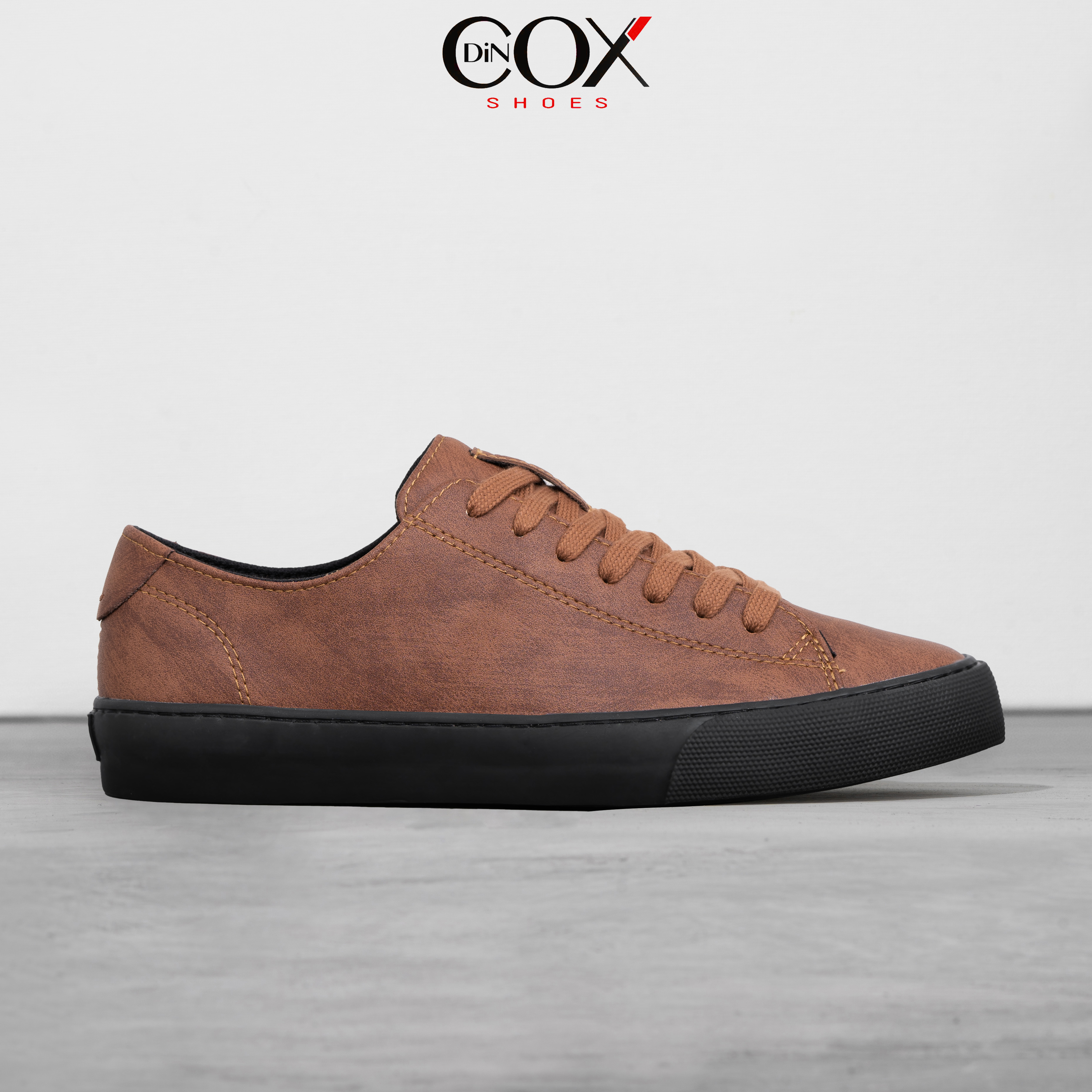 Giày Sneaker Da Nam Dincox D34 Brown Sang Trọng Lịch Lãm