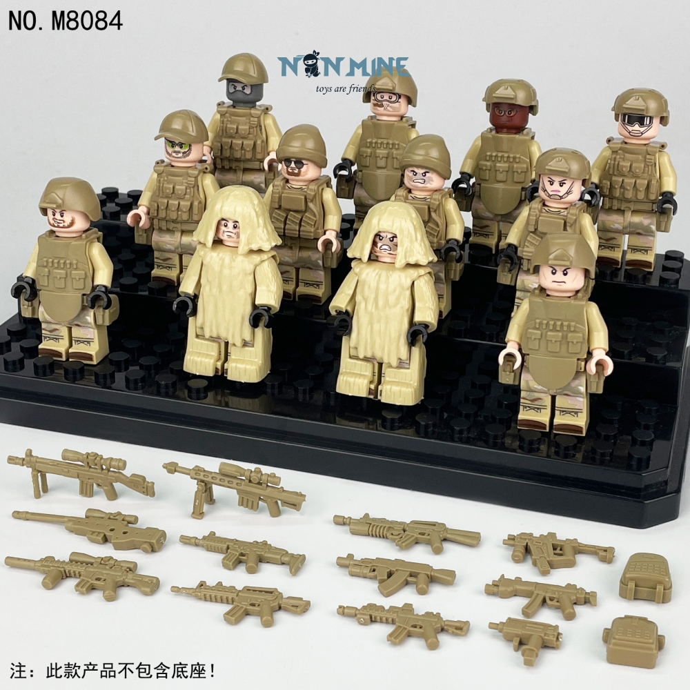 Minifigures Combo 12 Lính Đồ Chơi Quân Sự Lắp Ráp Sa Mạc Có Kèm Trang Bị M8084 Mẫu Mới Đẹp