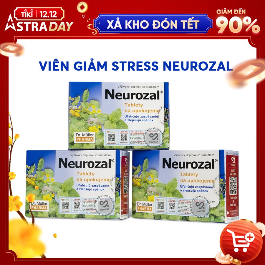 Combo 3 Hộp Viên An Thần Thảo Mộc Neurozal Dr. Muller - Cải Thiện Giấc Ngủ - Ngủ Ngon, Sâu Giấc Tự Nhiên - Chính Hãng Từ Cộng Hòa Séc