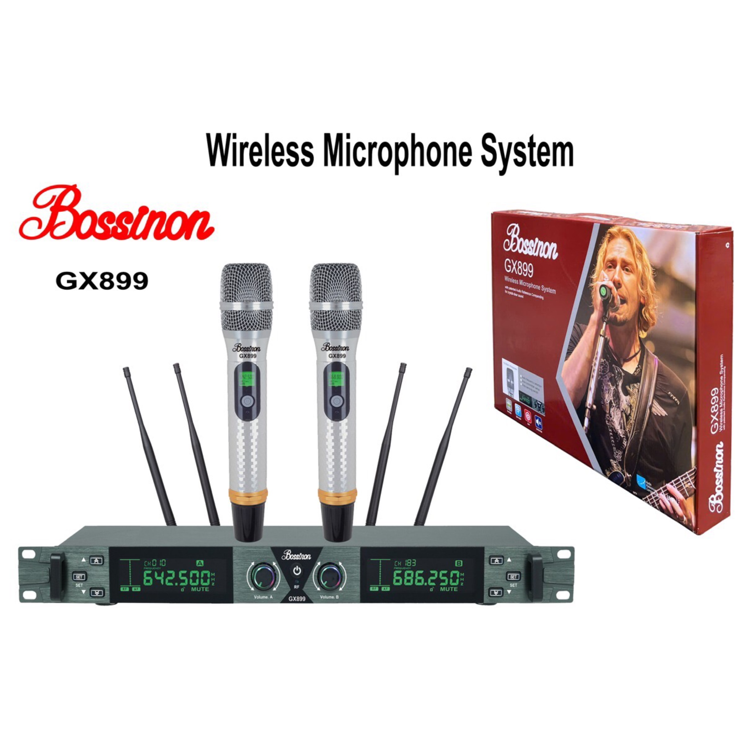 MICRO BOSSINON GX899- UHF BIẾN ĐỔI TẦN SỐ - BẮT XA TẦM 80M, KHẢ NĂNG BẮT SÓNG XUYÊN TƯỜNG- HÀNG CHÍNH HÃNG